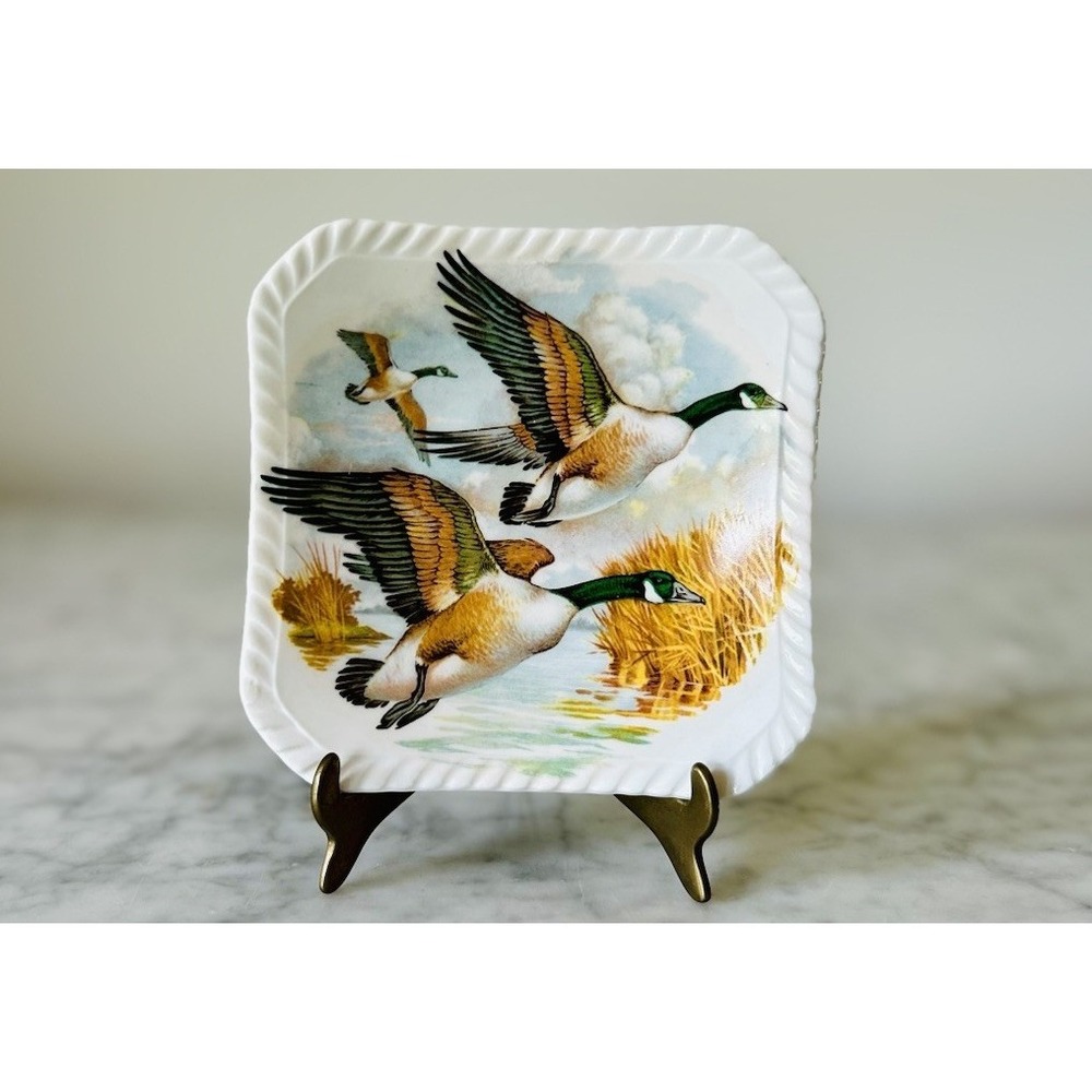 Royal Adderley Flying Ducks Bone China Trinket Dish England 4"